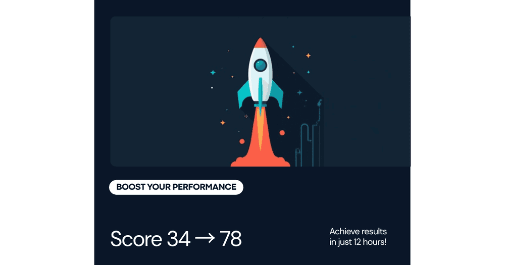Shopware Performance Score 34 auf 78 - Raketen-Illustration