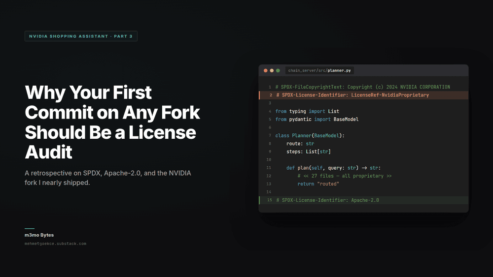 Why Your First Commit on Any Fork Should Be a License Audit
